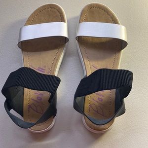 Blowfish Boss Sandal, Women's Size 9.5 M, Black/Pewter